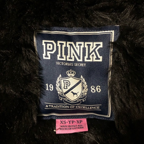 SOLD {PINK VS} Fur Lined Zip-Up Sweatshirt - Picture 6 of 7